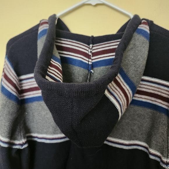 Retrofit‎ Striped drawstring hoodie sweater multicolor cotton blend men medium - Picture 5 of 8